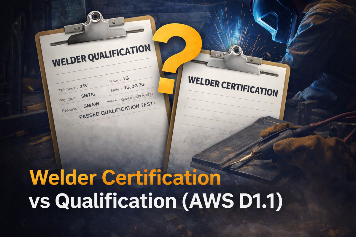 Welder Certification vs Welder Qualification (AWS D1.1): What Welders Actually Need