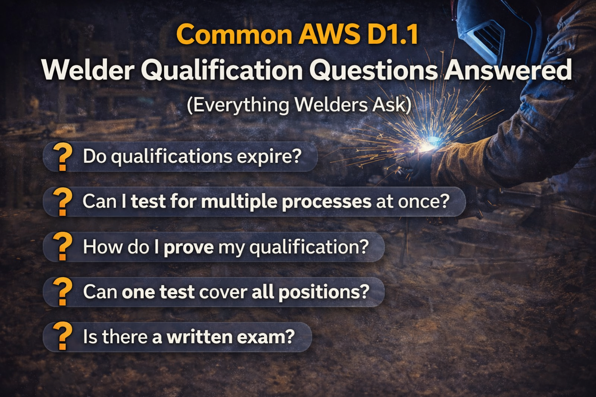 Common AWS D1.1 Welder Qualification Questions Answered (Everything Welders Ask)