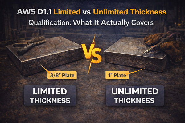 AWS D1.1 Limited vs Unlimited Thickness Qualification: What It Actually Covers