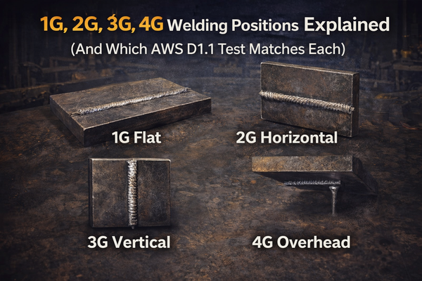 1G, 2G, 3G, 4G Welding Positions Explained (And Which AWS D1.1 Test Matches Each)
